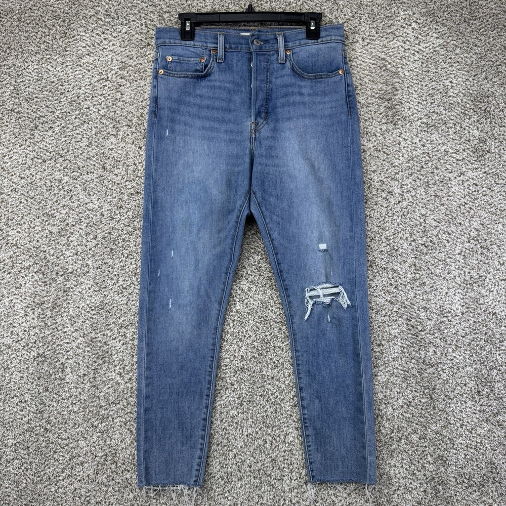 Levi's Wedgie Skinny Jeans Women's 30 Denim High Rise Button Fly Stretch Raw Hem